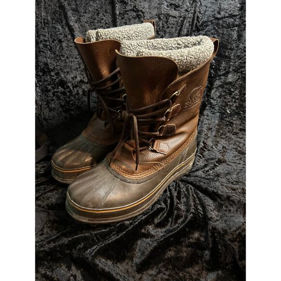 Men's Sorel Kananaskis II Leather Boots Lined Size 10 - Picture 1 of 11